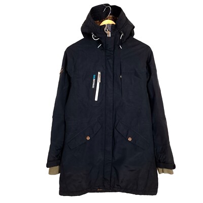DIDRIKSONS STORM SYSTEM Damen Parka Jacke Gr. 38 M Kapuze isoliert schwarz