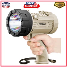 Rechargeable Spotlight Flashlight With 1000,000 Lumen LED, IP67 Waterproof Long