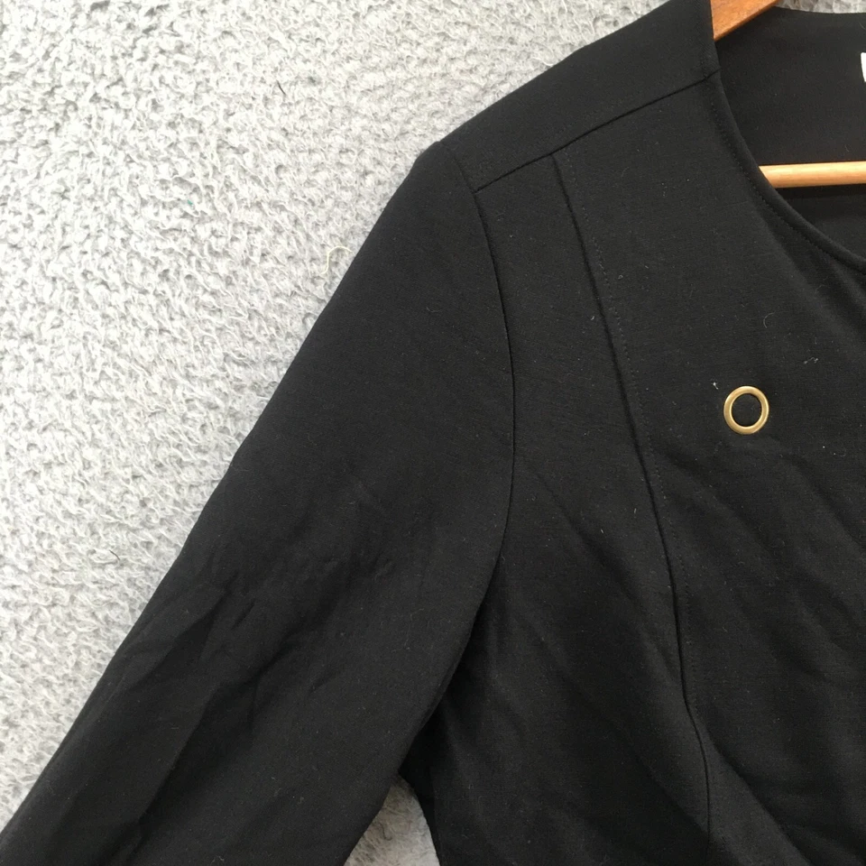 Cabi Blazer Jacket Womens L Black Zipper Pockets Long Sleeve Crew Neck Casual - Image 4 of 4