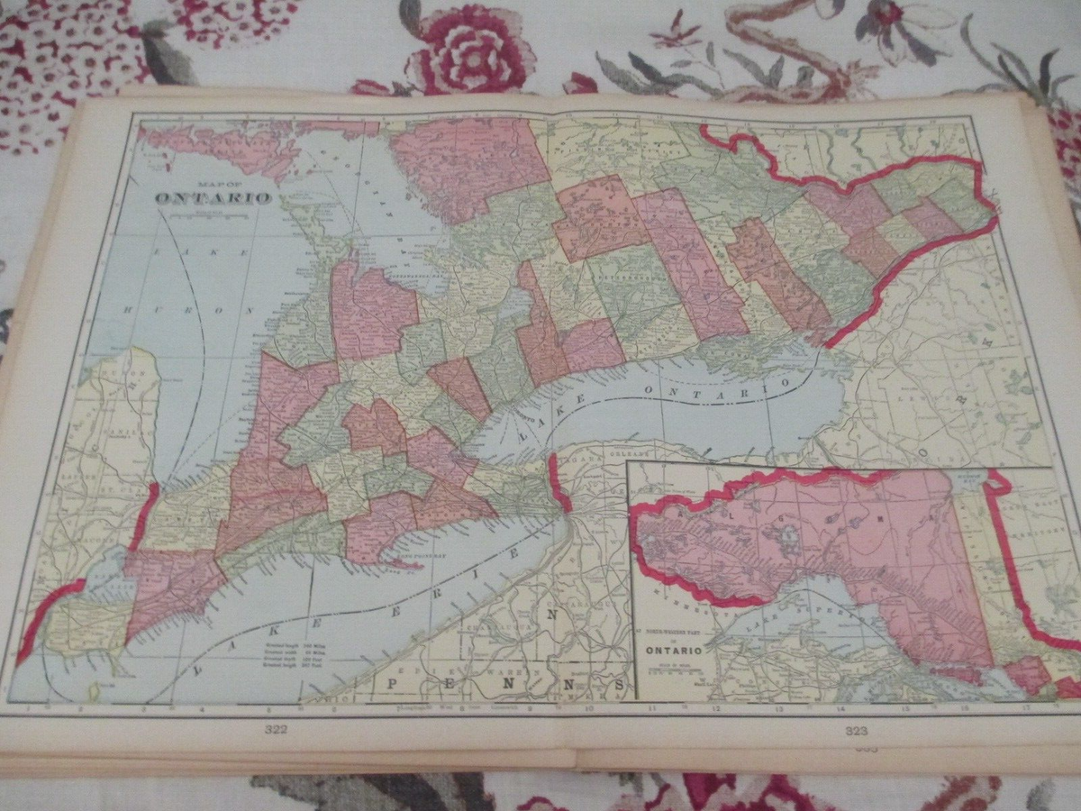 1905 MAP ONTARIO CRAMS MODERN WORLD ATLAS 1905 | eBay