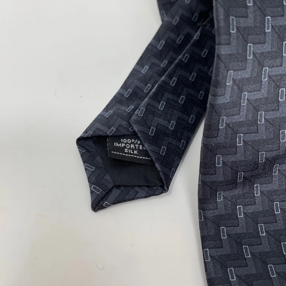 Corbata para hombre de diseñador Gianfranco Ruffini 100 % gris seda estampada Italia Foto 3 de 4