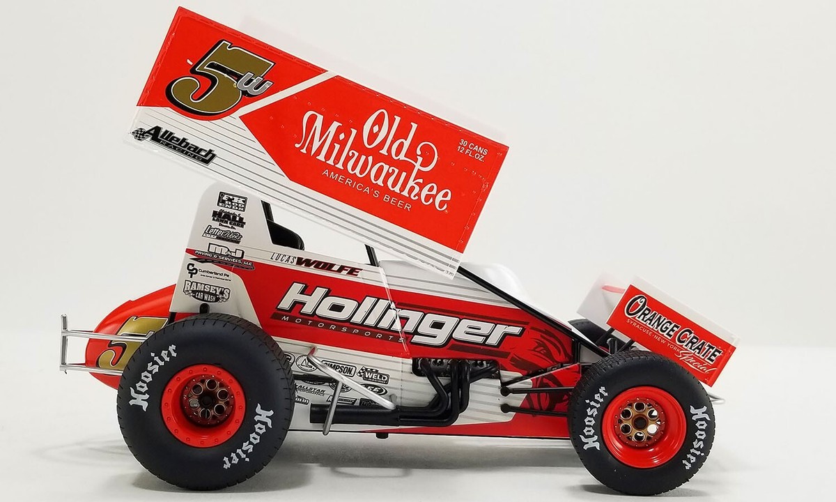 2024 LUCAS WOLFE 5w OLD MILWAUKEE BEER WINGED SPRINT CAR 1:50 ACME