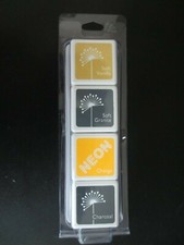 HERO ARTS Koi Mini Ink Pad Set Cubes Soft Vanilla Granite Neon Orange Charcoal