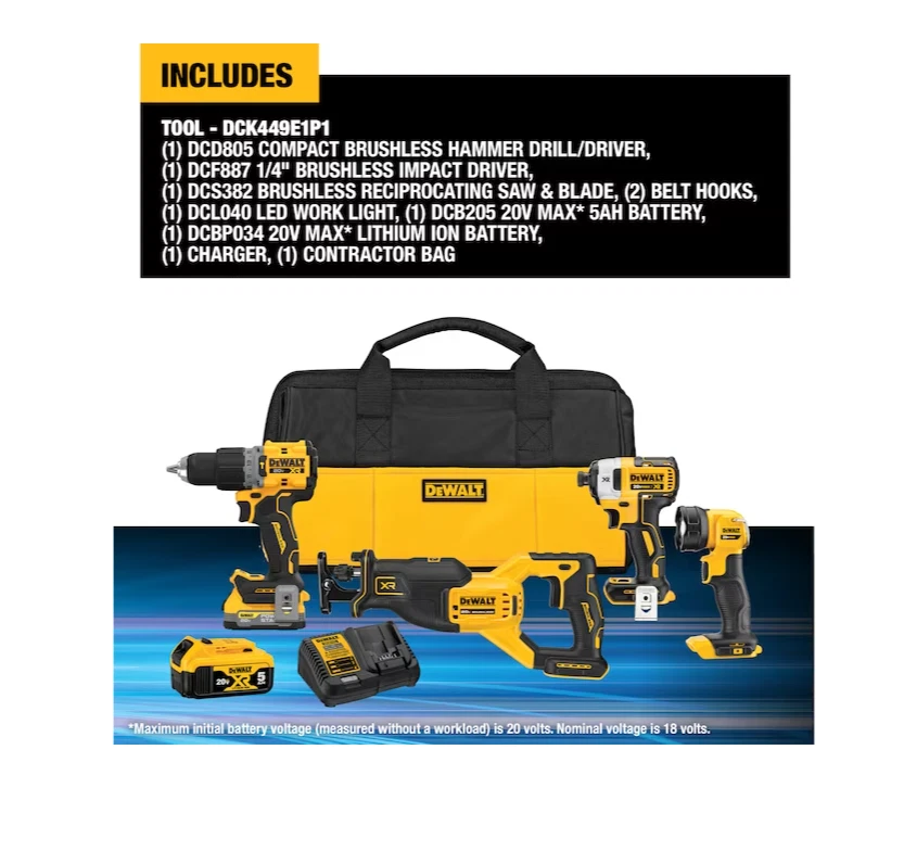Dewalt xr 4 2024 tool combo kit