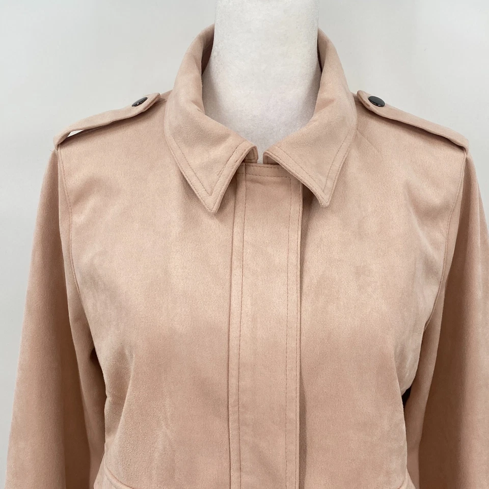 Kut From The Kloth Jacket Womens Sz M Pink Alena Faux Suede Full Zip Moto Biker - Image 2 of 4