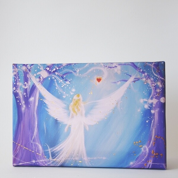 Engelbilder "In Deinem Herzen" Schutzengel, Wanddeko Bilder, Engel Kunst Herz