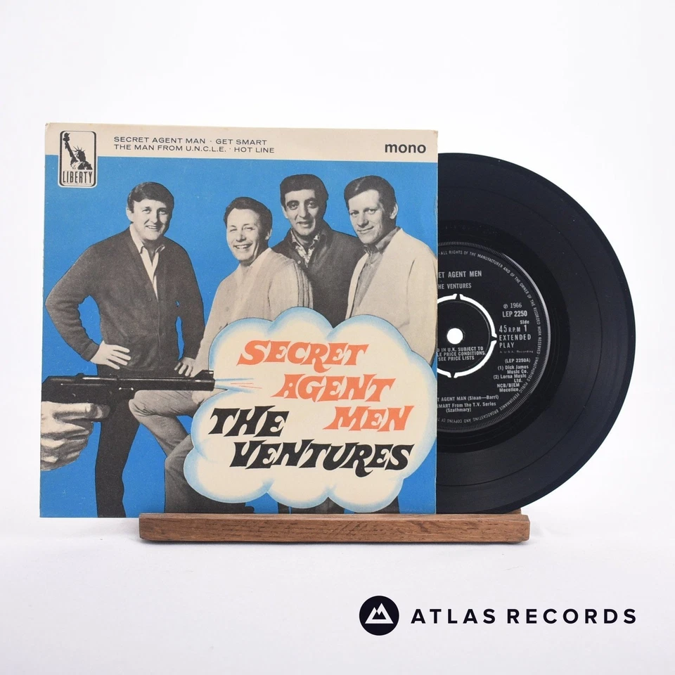 The Ventures - Secret Agent Men - Mono 7" EP Vinyl Record - EX/VG+ - Image 2 of 4