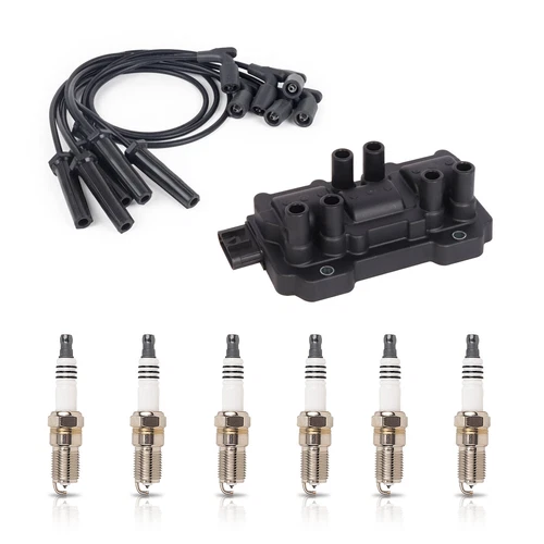 Set Of Ignition Coil +Spark Plug +Wire For Chevrolet GMC Pontiac Saturn UF434 - Picture 5 of 21