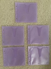 Lot of 5 PURPLE Double sided CD DVD plastic Sleeves Case Cover holder 5 inch