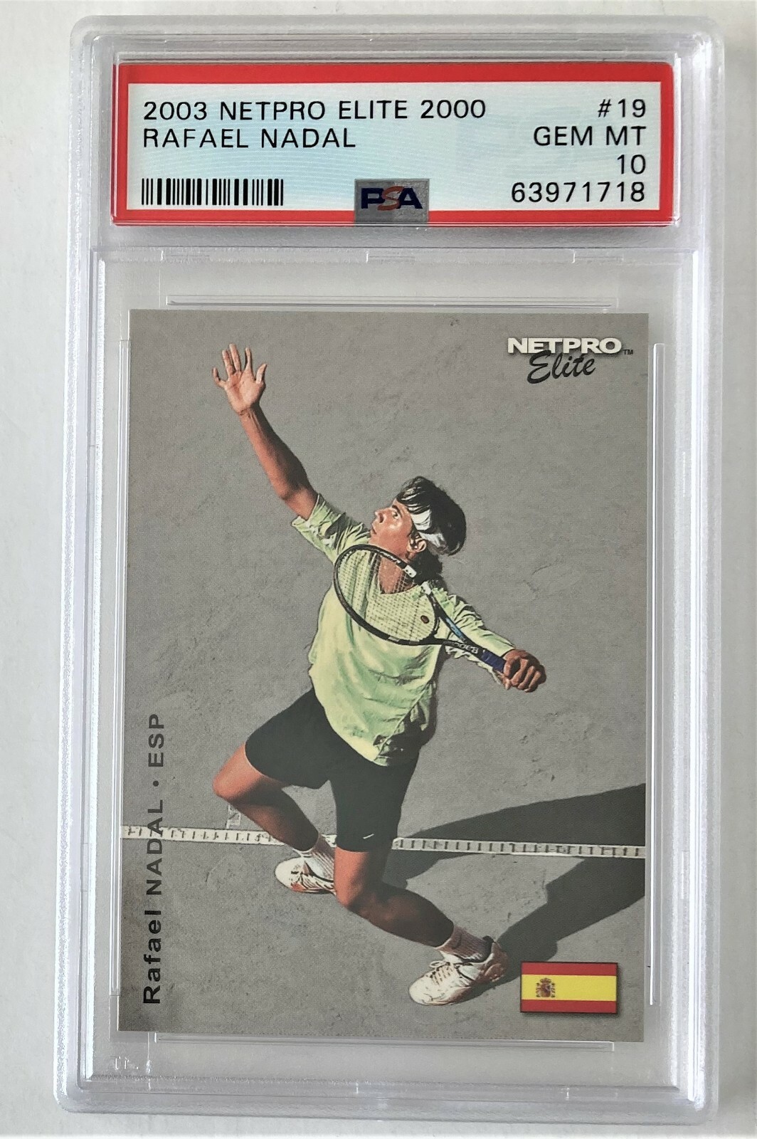 2003 NETPRO ELITE 2000 RAFAEL NADAL #19 RC PSA 10 VERY RARE