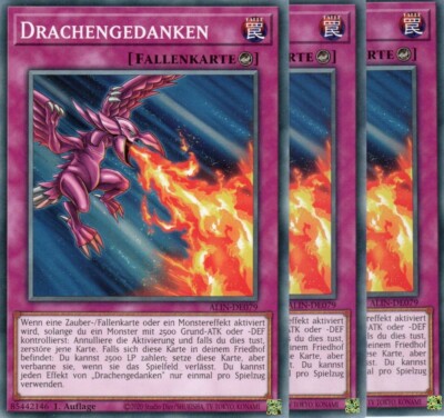 yugioh 3x Drachengedanken ALIN-DE079 Common 1Auflage Deutsch