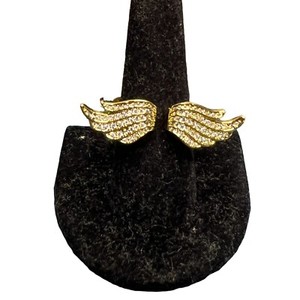 Authentic Palm Beach Jewelry Double Wings ring CZ stones Gold plated size 9 Angel