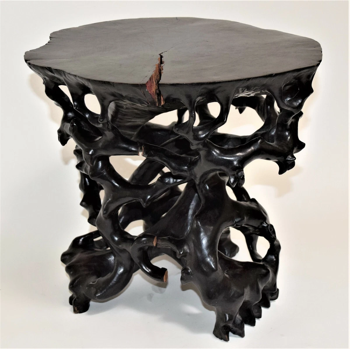 Antique black side table deals