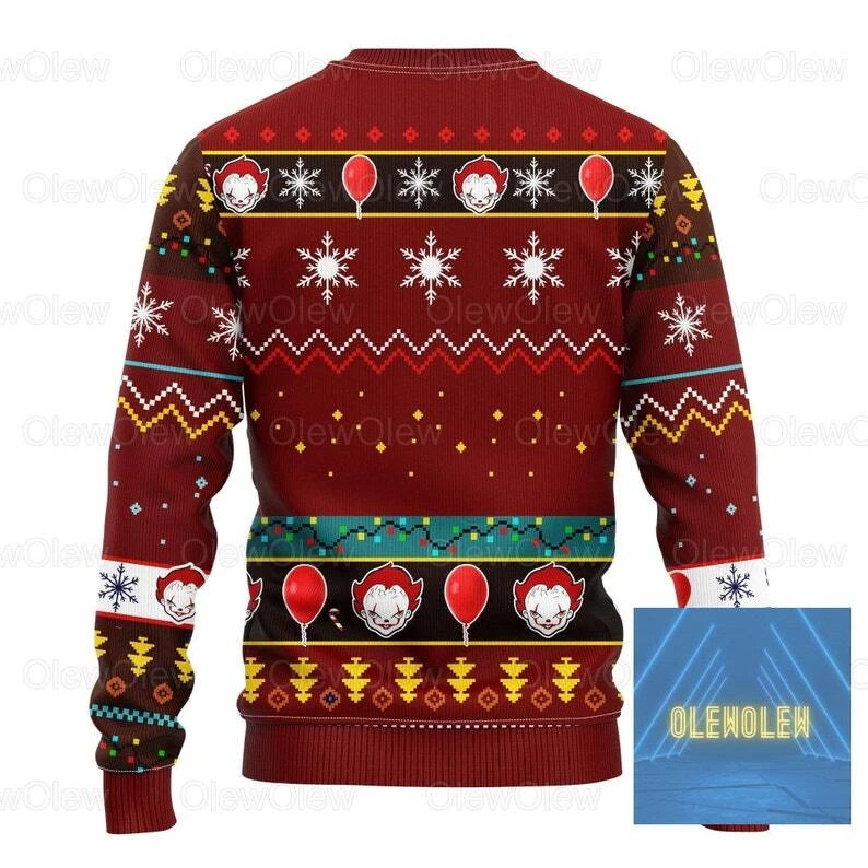 Christmas Pennywise Sweater, Pennywise Ugly Sweater, Pennywise Ugly Christmas Sw