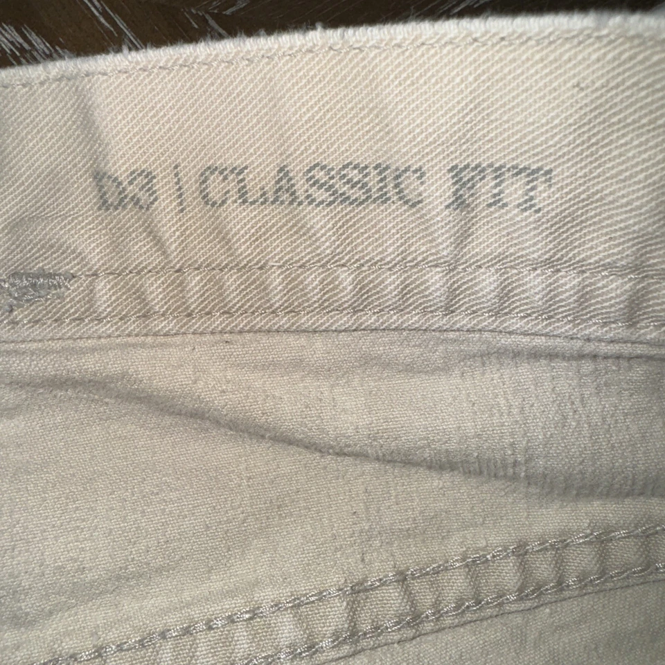 Pantalones de mezclilla Dockers para hombre 36x32 marfil algodón elástico 5 bolsillos pierna recta EXCELENTE Foto 4 de 4