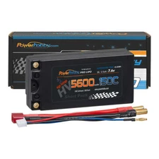 Powerhobby 2S 7.6V 5600mah 150C HV + Graphene Shorty Lipo Battery 5MM