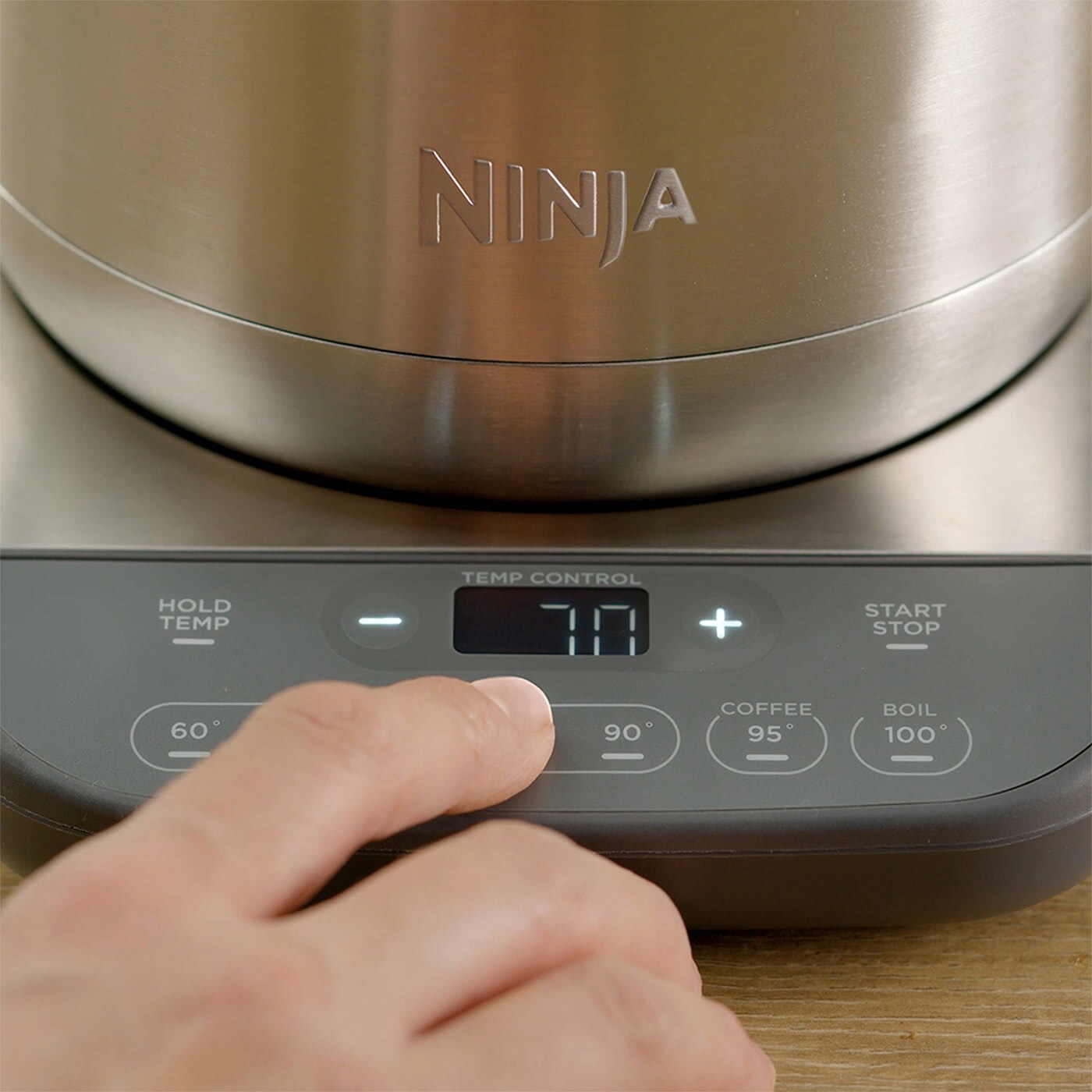Ninja Stainless Steel Perfect Temperature Kettle, Rapid Boil KT201UK