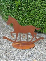 Edelrost Schaukelpferd Nala Weihnachten Rost Advent Gartendeko Figur Gartendeko