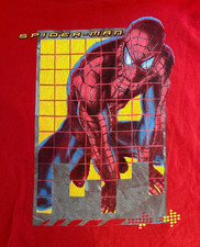 Vtg Youth Spider-Man T-Shirt 2002 Sz L Licensed Marvel 100 Cotton Red Graphic