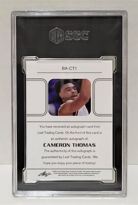 99シリ Cameron Thomas Limited Rookie Auto 2021-22 Leaf PLATINUM