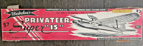 Berkeley Privateer Super 15 Flying Boat Kit 60" Amphibious RC Vintage NOS