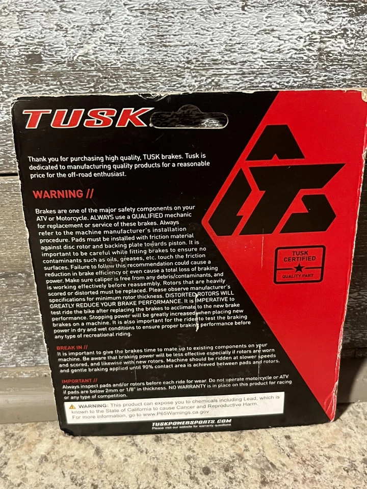 Pastillas de freno de metal sinterizado Tusk 1030220054 se adapta a POLARIS (GENERAL, RANGER Y RZR) Foto 2 de 2