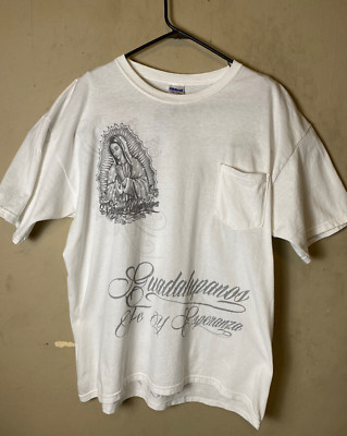 VIRGIN MARY VIRGEN DE GUADALUPE XL SHIRT LATINO RELIGIOUS DOUBLE SIDED TEE