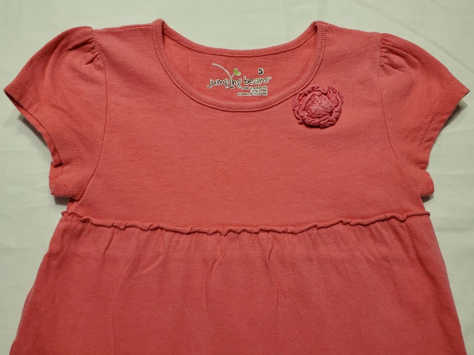 Lote de 2 camisetas túnica rosa con capas Jumping Beans para niñas talla 5 Foto 4 de 4