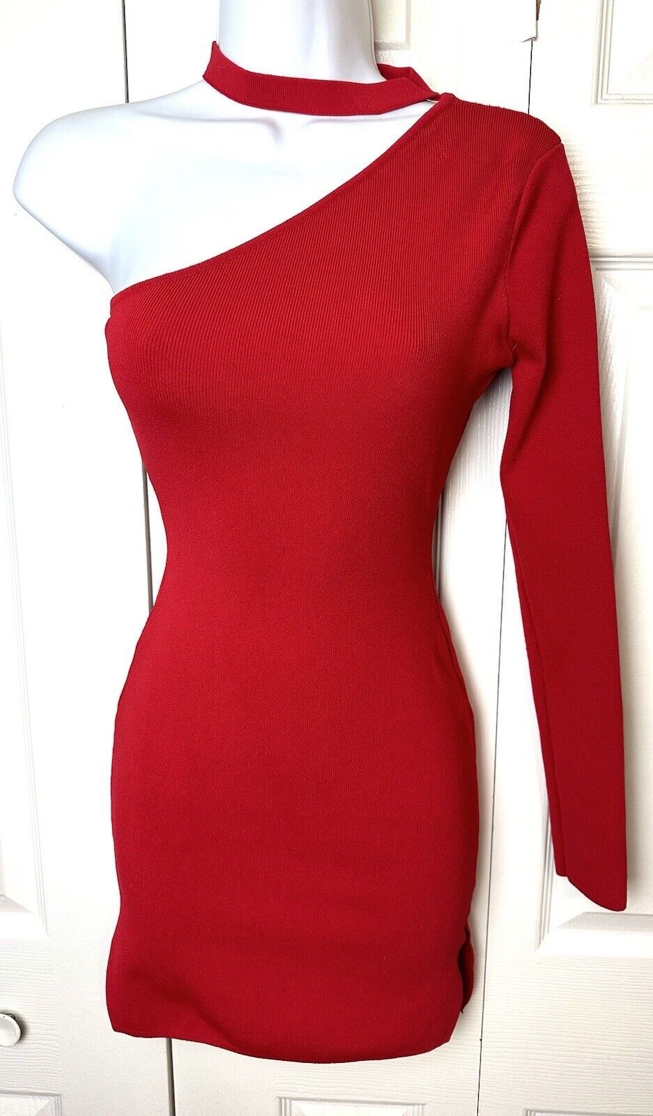 SUPERDOWN Shayna Choker Dress Red Knit Cocktail R… - image 3