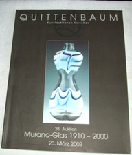 Catalogo Asta Vetro di Murano 1910-2000 - 123 pagine - 21 x 26,5 cm - Metogne