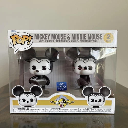 Funko Pop Mickey Mouse and Minnie Mouse 2 Pack Disney Expo Exclusive New