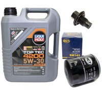 MotoröL Set 5W-30 5 Liter + ÖLfilter SM 143 + Schraube FüR Volvo V60 S60 XC60