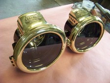 Carbide Headlight Set John Brown 16 Black Brass Ford Script Model T Carbide Headlight Set John Brown 16 Black Brass Ford Script Model T