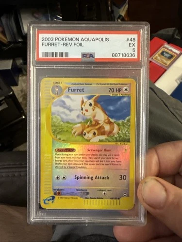 2003 POKEMON AQUAPOLIS #48 FURRET-REVERSE FOIL PSA 5