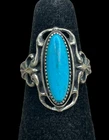 VTG Signed Southwest style large Turquoise 925 Sterling Silver ring 6g size 6