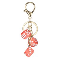 FüR Lucky Dice SchlüSselanhäNger, Harz WüRfel Mit 3 AnhäNgern, Dunkelorange