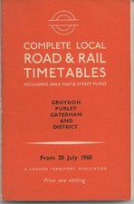 LONDON TRANSPORT BUS TIMETABLE BOOK CROYDON JUL 1960
