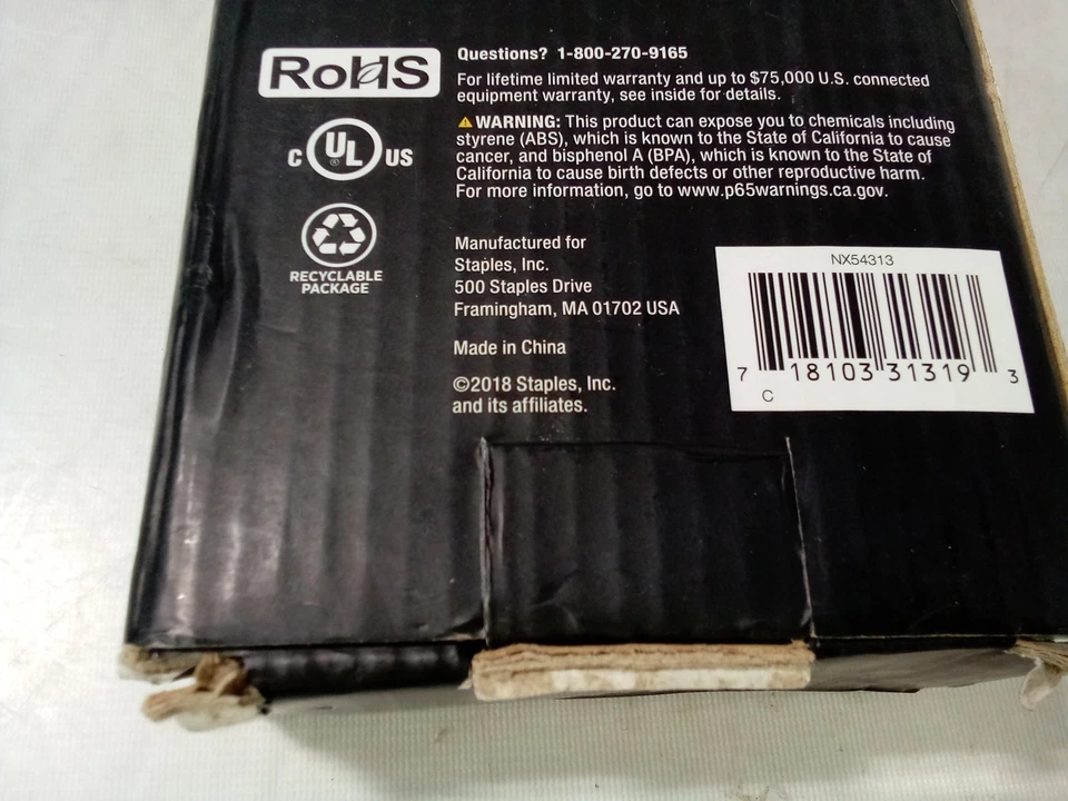 NXT Technologies Surge Protector 6 AC Outlets 4 ftCord 600 J Black NX54313 - Image 4 of 4