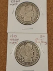 1909-O VG and 1910 G+ Low Mintage Barber Half Dollars