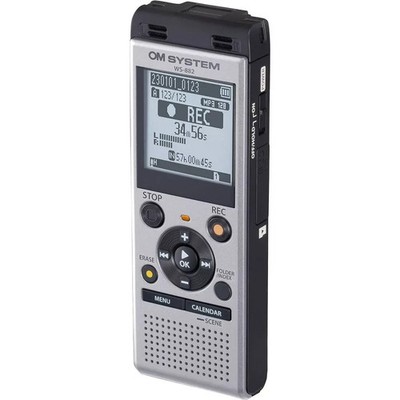 OM SYSTEM WS-882 4GB Silver/Black Digital Stereo Voice Recorder - High Quality