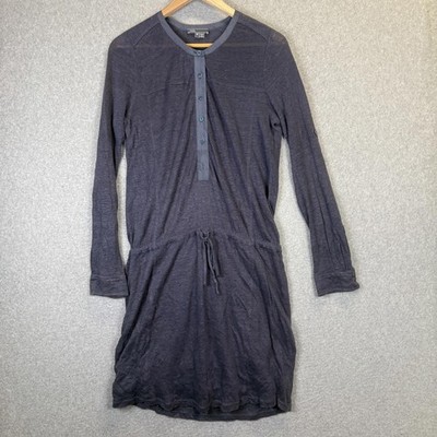 Vince Women s Dress Silk Jersey Roll Tab Sleeve Elastic Drop Waist Size Medium