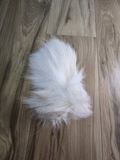 White Fox Fur Animal Tail Costume Accessory with Keychain Attachment Size S