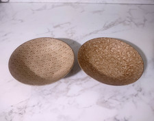 Vintage Thai Wax Resist Pottery Stoneware Bowls Set of Two