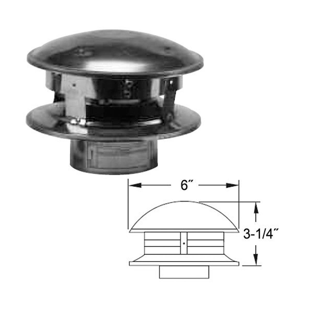 3" Selkirk VP Pellet Vent Pipe Vertical Termination Cap - 3V
