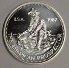 1987 1 oz .999 Fine Silver BU ~ Engelhard Vintage ~ American Prospector