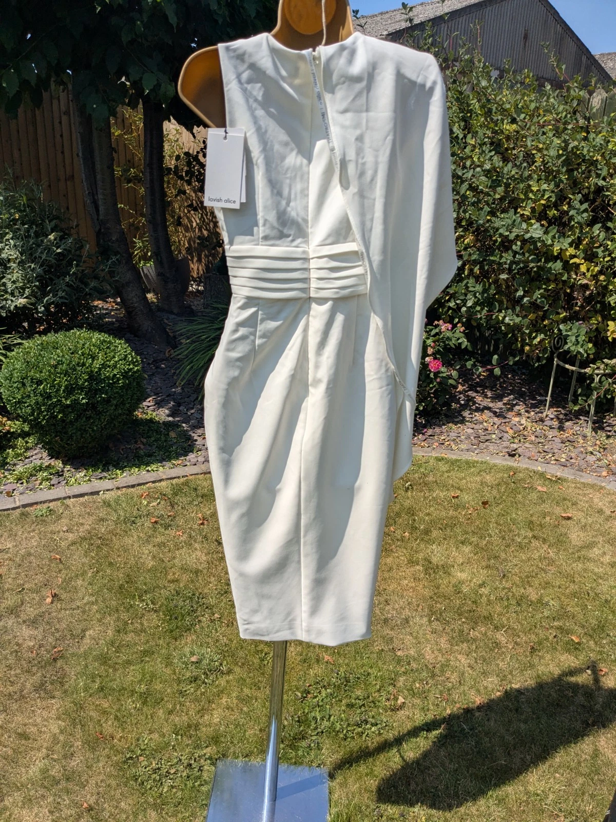 OFF WHITE Abito Lavish Alice taglia 6 favoloso bianco sporco gare matrimonio