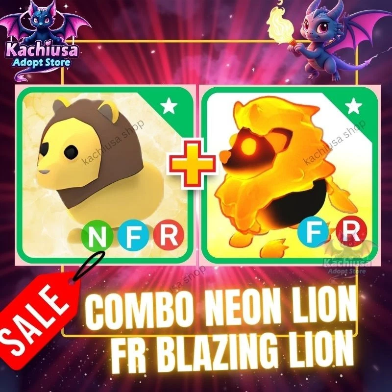 A NEW BRAND 🦁Combo–Neoon /FR/Normal Lion + Blazing Lion Pet|Vaulted Pet Set/Trusted Store!!