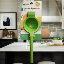 Culinary Fresh Yellow & Green Citrus Squeezer Manual Press for Lemon Lime Metal 