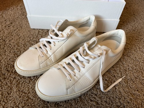 Oliver Cabell Low 1 Men's White Soft Leather Luxury Sneakers Size US 11 EU 44