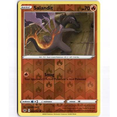 Salandit Common Reverse Holo - 027/202 - SWSH01: Sword & Shield Base Set - NM - Image 1 of 2